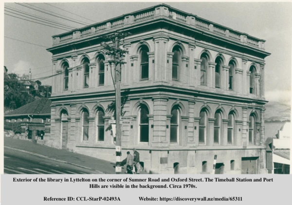 Photo of the exterior of the historic library taken in the 1970s