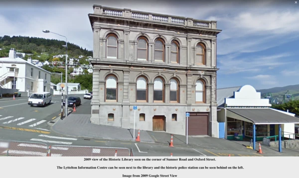 Historic Library on the corner of Sumner Road and Oxford Street in 2009 