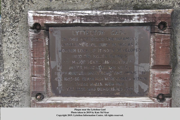 Plaque that talks about Lyttelton's historic gaol