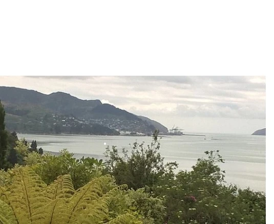 view east from Governors bay into Lyttelton Harbour