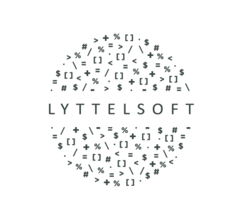 Lyttelsoft across the centre of a circle filled with mathmatical symbols
