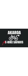 black background with akaroa ebike safaris typed in white with bike image