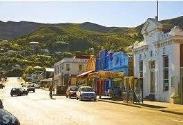 colour image of Lyttelton London street pre earthquake