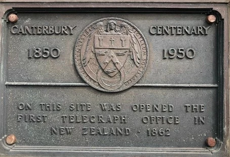 plaque from building in Lyttelton