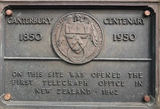 plaque from building in Lyttelton