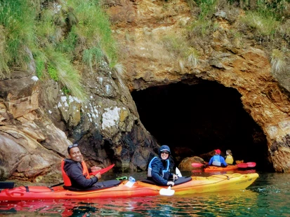 Kayaking into a cave