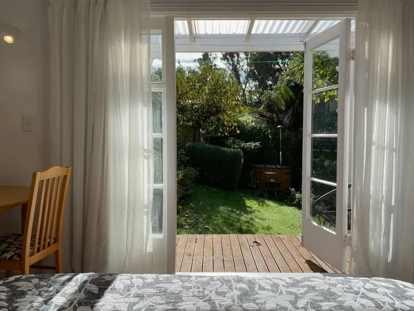 The Birdhouse - Diamond Harbour Outside Bed View