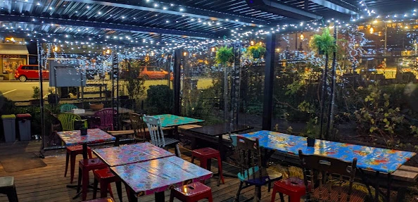 Inside at night