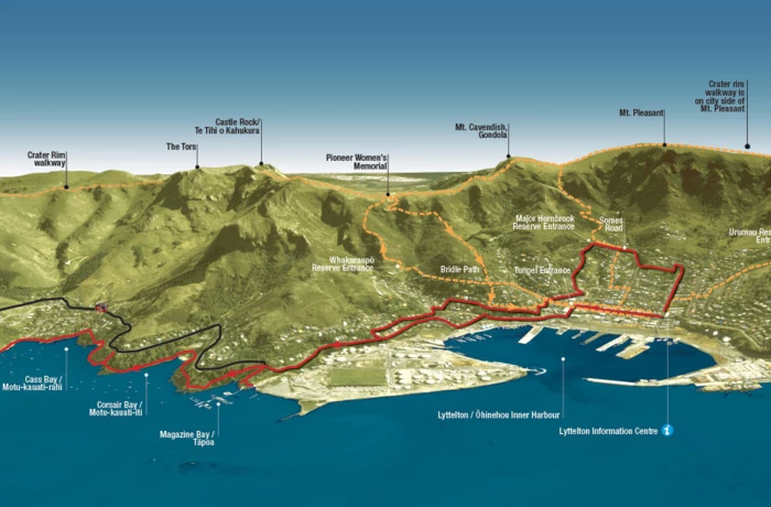 Hiking tracks from Lyttelton Township