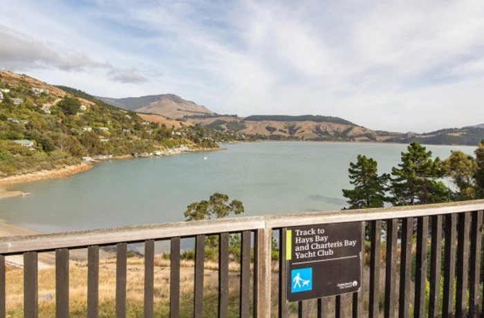 View of the sea and Lyttelton harbour head from Church bay
