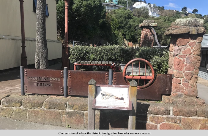 Current view of the location where Lyttelton's immigration barracks once were 