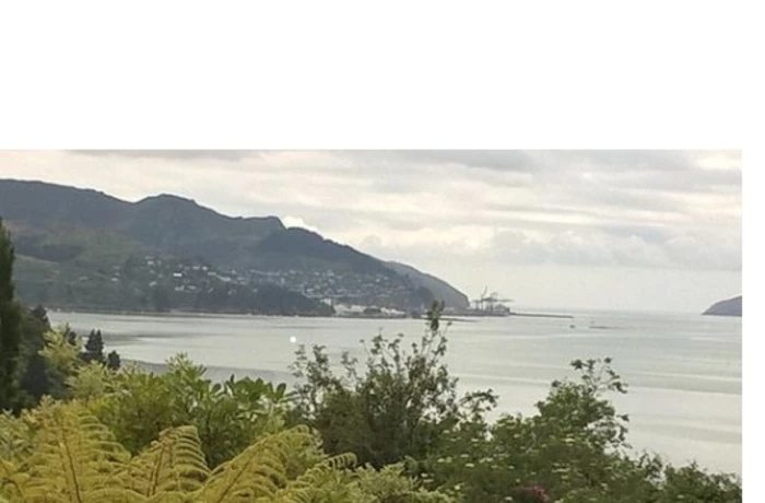 view east from Governors bay into Lyttelton Harbour