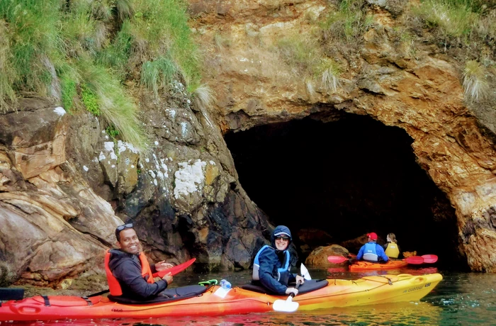 Kayaking into a cave